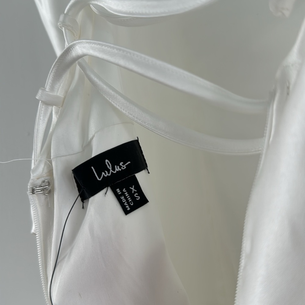 Lulus Modern Adoration White Satin Backless Lace-Up Maxi Dress - Picture 9 of 9